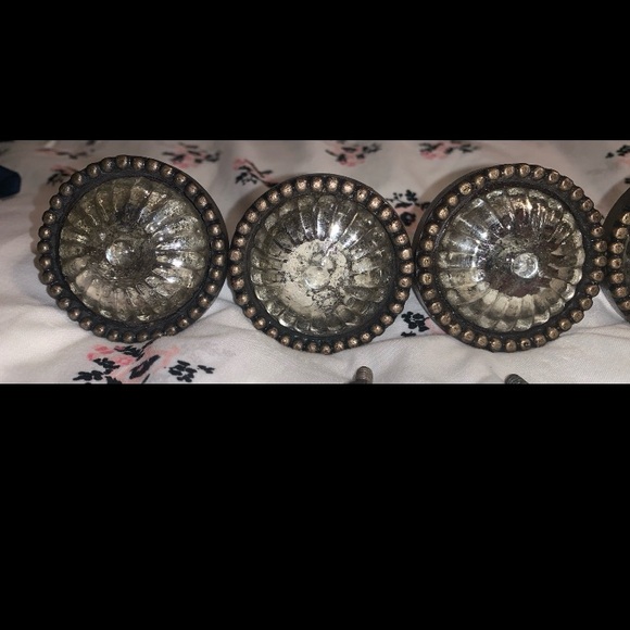 Antique Bronze & Glass Knob Set - Picture 6 of 13